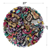 WingFun 1000 Piece Puzzle for Adults Round Puzzle Graffiti Music Puzzle Thick Sturdy Jigsaw Puzzle Art Puzzle Challenging Game WingFun