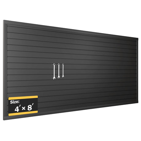 RORA Slat Wall Paneling Garage Slat Wall Storage Systems 4x8 ft Slatwall Black Heavy Duty Satwall for Tool Organization ,Pvc SlatWall Panels,Fits for Storage and Display RORA