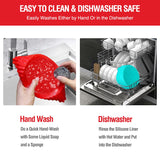 2 Pack Air Fryer Silicone Liners Pot for 3 to 5 QT, Basket Bowl, Replacement of Flammable Parchment Paper, Reusable Baking Tray Oven Accessories, Red+Blue, (Top 8in, Bottom 6.75in) AKSDTH