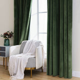 MIULEE Velvet Curtains 108 inches Long 2 Panels - Luxury Blackout Curtains for Bedroom Living Room Thermal Insulated Super Soft Window Drapes Rod Pocket & Back Tab, Olive Green MIULEE