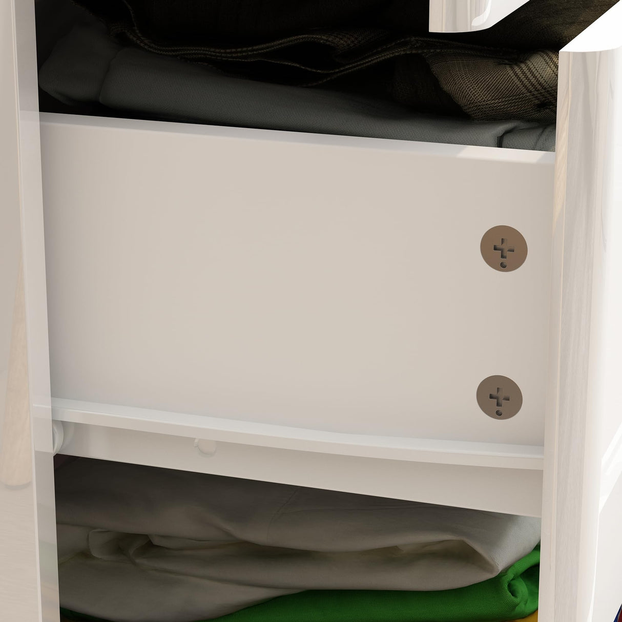 Homsee Tall 5 Drawer Dresser with LED Light, Modern Storage Dresser Chest of Drawers with High Gloss Surface for Bedroom, White (31.5”W x 15.7”D x 42.6”H) Homsee