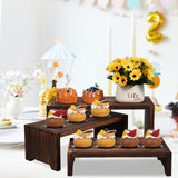 Infankey 3 Tier Cupcake Stand & Wood Display Risers,for Food Desserts Stand Perfume Organizer Funko POP Collections, Display Stand for Organizer and Decoration Infankey