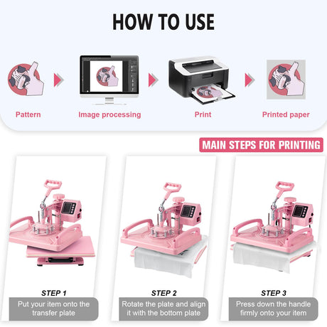 Hitgrand Heat Press Machine 12x15 inch, Heat Press Machine for T-Shirts, 8 in 1 Heat Press with 30 OZ Tumbler Press, Combo Tumbler Heat Press Machine Sublimation for Hat Cap Mug Plate Hitgrand