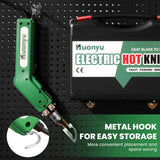 Huanyu Electric Hot Knife Rope Cutter Fabric Cutting Tool Kit 4 Blades Pro Fabric Cutting 600° C Heat Cutter 100W Heat Sealer for Sponge Cloth Board Webbing Continuous Working Huanyu