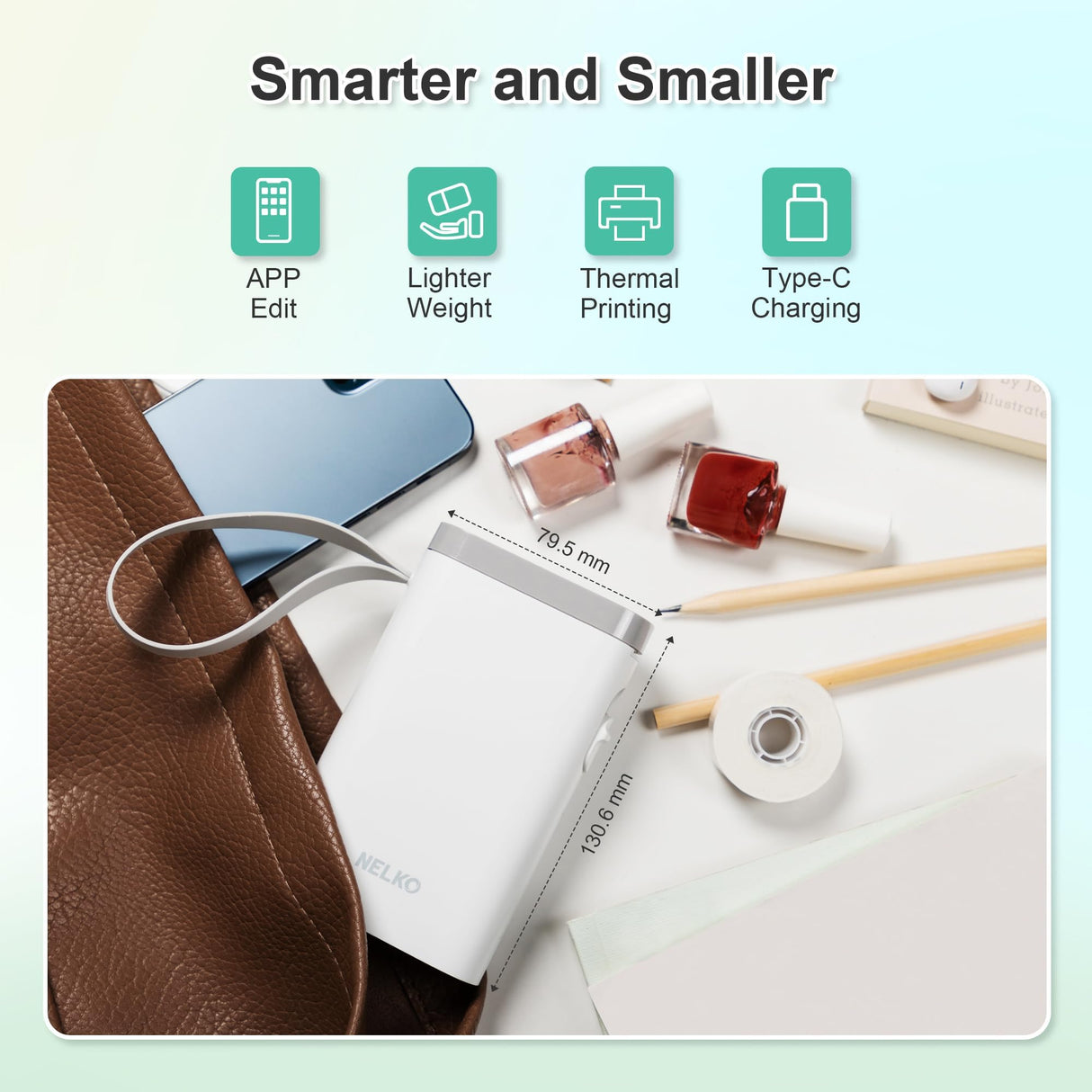 Nelko Label Maker Machine with Tape, P21 Bluetooth Label Printer, Wireless Mini Label Makers with Multiple Templates for Organizing Office Home, White, 1 Pack Nelko