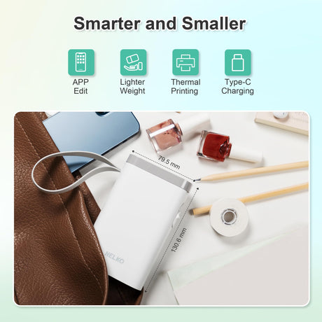 Nelko Label Maker Machine with Tape, P21 Bluetooth Label Printer, Wireless Mini Label Makers with Multiple Templates for Organizing Office Home, White, 1 Pack Nelko