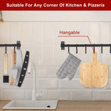 Zonzest Pizza Stone Set 8PCS – Professional 15" Large Pizza Stone for Oven and Grill With Pizza kit, Pizza Cutter, Server, Pizza Peel, Gloves, Baking Paper Baking Stone for Grill -Pizza Peel Set ZONZEST