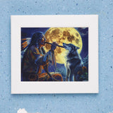 VNUIEHG Tribal Wolf Song Native American Paint by Numbers for Adults Beginner DIY Painting by Numbers Kits Wall Art for Home Office Decor 16x20in VNUIEHG