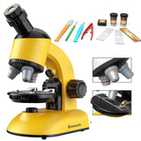 Microscope Kit for Kids - LED 40X-1200X Magnification Science Toy, Slides With Specimens, STEM Kit for Students YONGSHUO