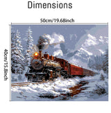 Train Paint by Numbers Kit for Adults,Winter Painting by Numbers,DIY Acrylic Paint Kit for Adults Beginners Without Frame,Easy Christmas Adult Paint by Number Kits on Canvas for Decor 16x20inch Canrichshop