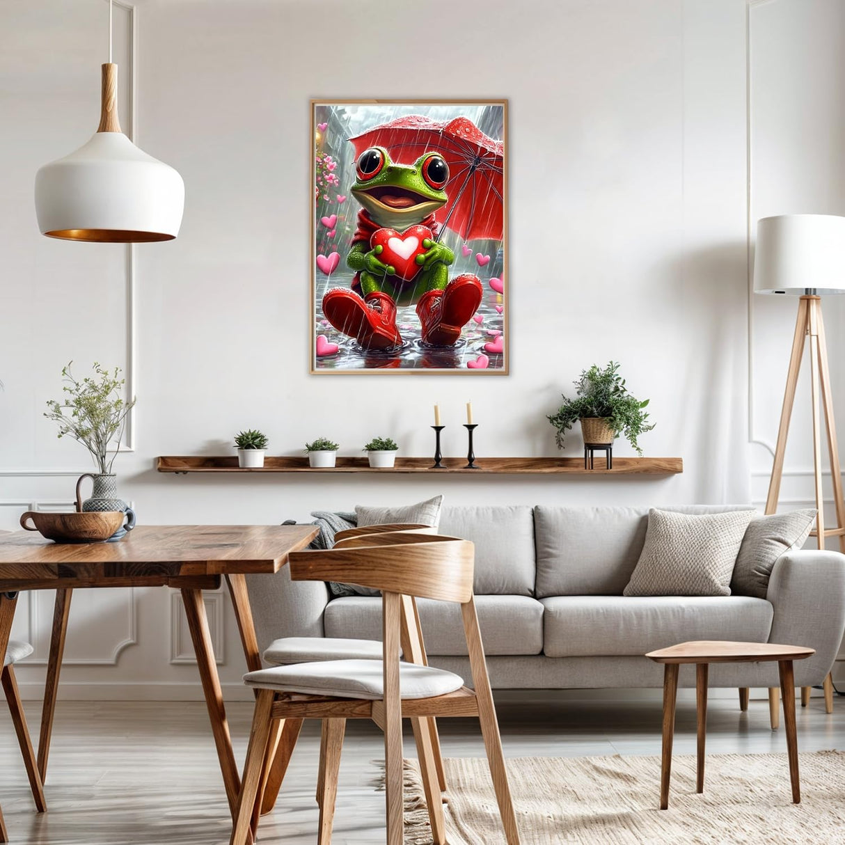 AIRDEA Diamond Paintings Kits for Adults,Frog Diamond Art Kits for Adults,12x16 Inch Love Heart and Flog,Gem Art Set Complete for Beginners AIRDEA