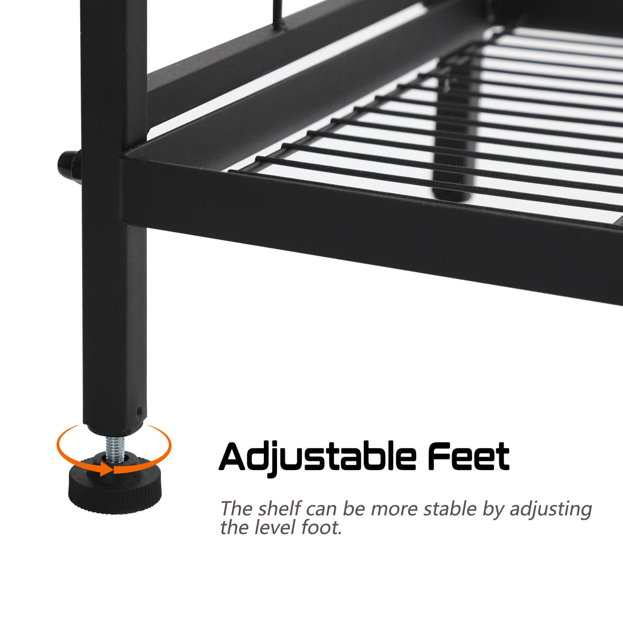 GIOTORENT 6-Wire Standing Storage Shelf, Metal Shelving Unit Pantry Rack for Laundry Kitchen Bathroom Organizer(Black) GIOTORENT