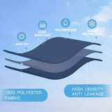 GREEN PARTY 15 ft Rectangle Patio Umbrella with Base Included, Double-Sided Table Umbrella with Crank, Large Outdoor Umbrellas for Patio Poolside Garden Backyard, Navy Blue GREEN PARTY