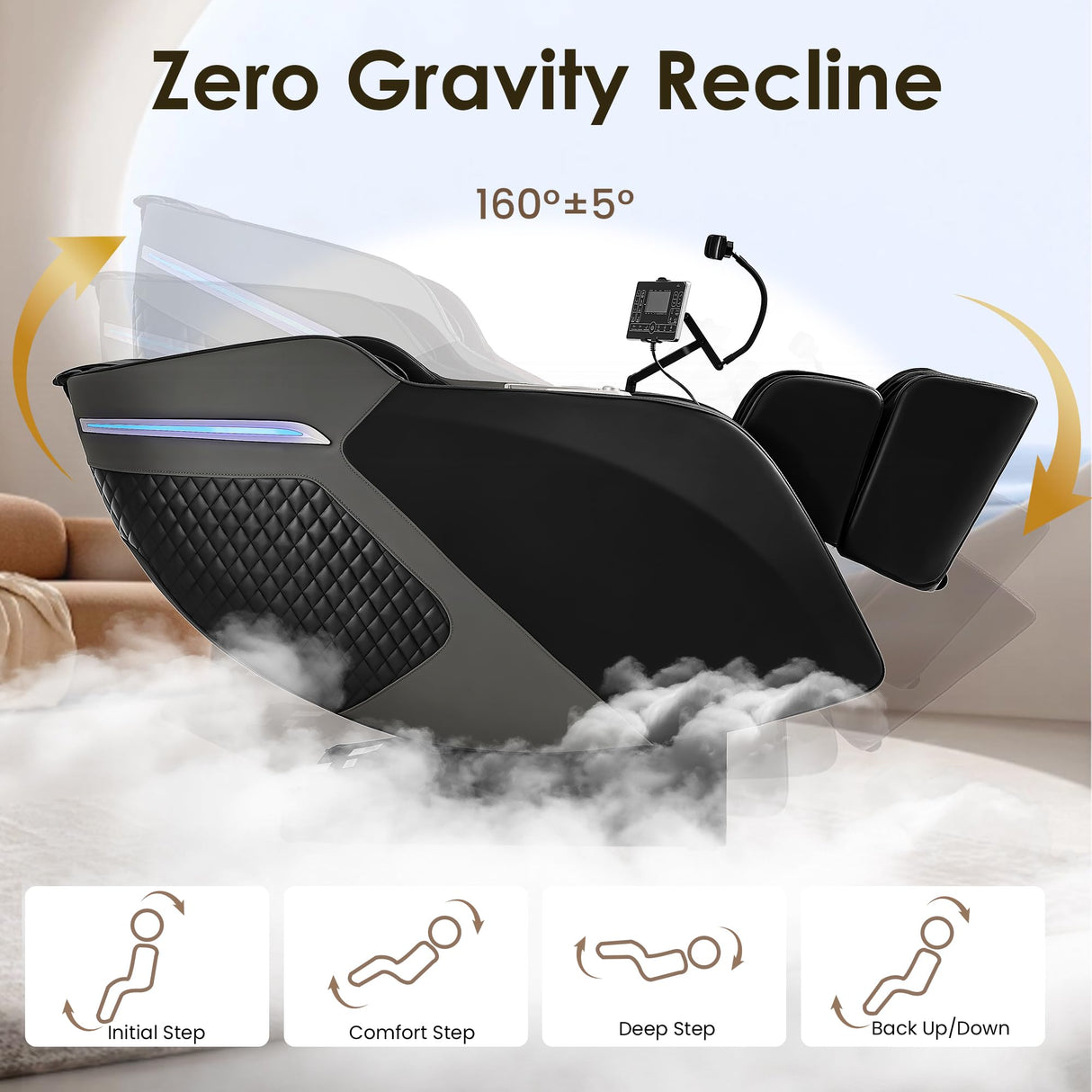 VUYSUYVY 4D Massage Chair Full Body, Zero Gravity SL-Track Massage Chair Recliner with AI, Body Scan, Heating, Calf Kneading, Rocking Sleep Mode, Airbags, Foot Rollers, 4 Control Ways, BH-5201 VUYSUYVY