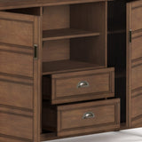 SIMPLIHOME Burlington SOLID WOOD 54 Inch Wide Transitional TV Media Stand in Rustic Natural Aged Brown for TVs up to 60 Inch, For the Living Room and Entertainment Center SIMPLIHOME