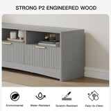 Amada TV Stand for 50-65" TV, Fluted Modern TV Stand Entertainment Center with Drawers and Open Shelf, Waveform Panel, Sleek Curved Profile Media TV Console Table for Living Room, Bedroom, Grey AMADA HOMEFURNISHING