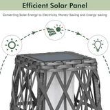 Grand patio Outdoor Solar Powered Wicker Floor Lamp Outdoor Weather-Resistant Deck Light for Garden Porch - Silver Gray, Large Cindy Grand patio