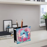 JZHYOAN Dolphin Diamond Art Pen Holder, DIY Diamond Pencil Storage, Study, Office Painting Special Pencil Box, Common Storage for Desks, Suitable for Study Rooms and Bedrooms JZHYOAN