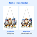 MXJSUA Three Birds Special Shaped Hanging Diamond Painting Art Kits for Adults, Crystal Rhinestone Acrylic Gem Art Pendant Ornaments Kit for Home Decoration and Gift MXJSUA