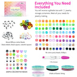 5 Boxes Bracelet Making Kit Pony Beads, 96 Colors 6x9mm Kandi Rave Beads for Bracelets Friendship Plastic Beads with 800Pcs Letter Bead DIY Arts and Crafts for Kids Adults Keychain Jewelry Making Sistenia