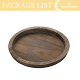 Romadedi Rustic Wooden Tray Candle Holder - Small Wood Decorative Plate Pillar Candle Tray for Farmhouse Kitchen Countertop Bathroom Coffee Table Organizer Home Decor Wedding Centerpiece, 11inch Romadedi