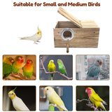 Tfwadmx Cockatiel Nesting Box Bird Nest Box Wood Bird House for Cage Parrot Breeding Boxes for Conures and Other Medium Sized Birds 13.4" x 7.5" x 6.7" Tfwadmx