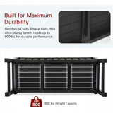 Stoog Outdoor Bench, 2-Person Garden Benches for Outdoors, All-Weather HIPS Garden Bench with 800 lbs Weight Capacity, Never Rot or Fade, for Garden, Porch, Backyard and Park, Black Stoog