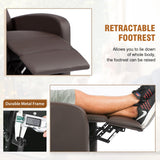 FDW Recliner Chair Single Reclining Sofa Leather Chair Home Theater Seating Living Room Lounge Chaise with Padded Seat Backrest (Brown) FDW