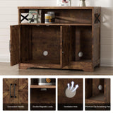 Halitaa Cat Litter Box Enclosure, Hidden Litter Box Furniture with Scratch Pad, Farmhouse Indoor Cat House Washroom End Table, Rustic Brown Halitaa