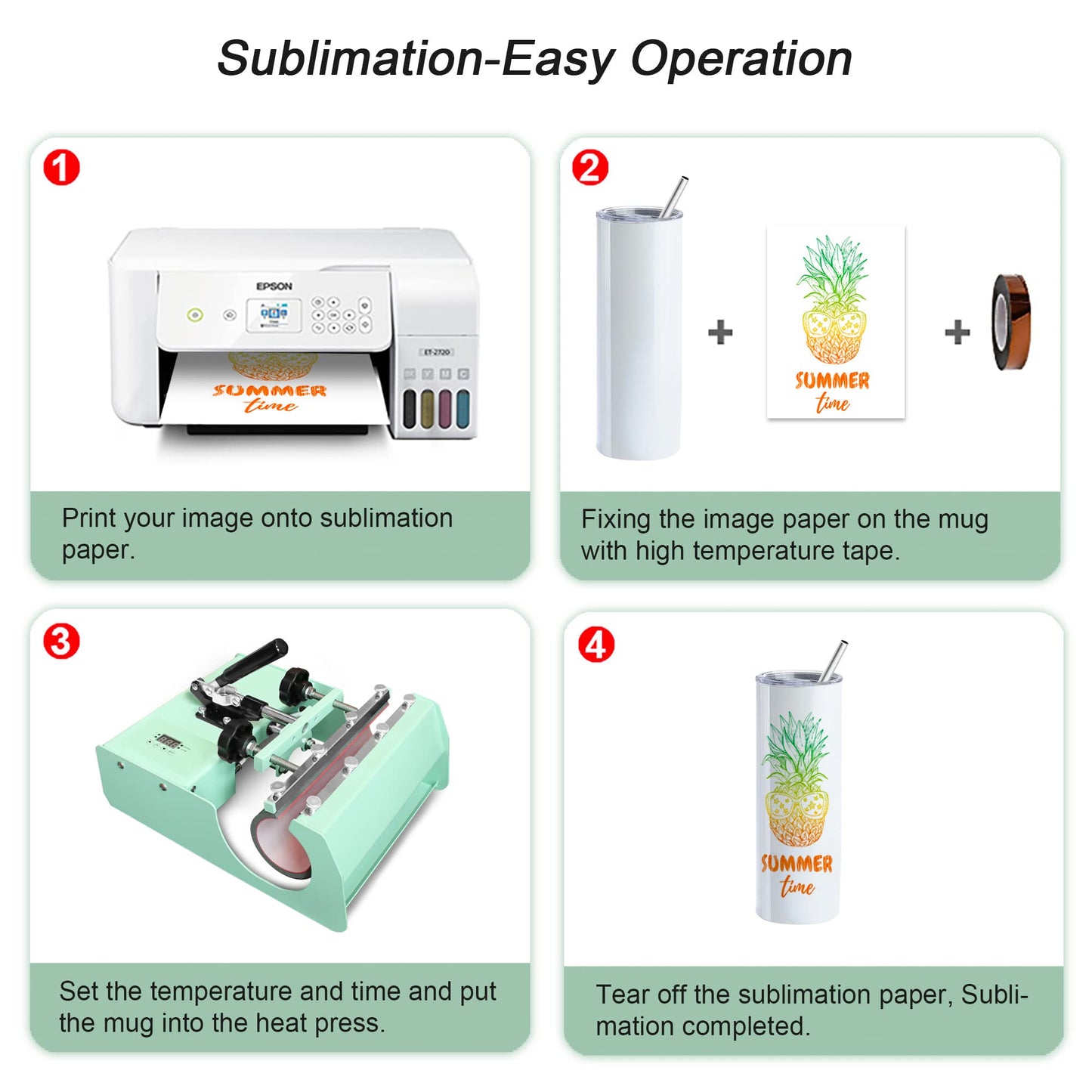 Tumbler Heat Press Machine 110V Mug Tumbler Press for 30 OZ 20 OZ 16 OZ Straight Sublimation Blanks Skinny Tumblers, 11OZ 10 OZ Ceramic Mugs Heat Transfer Print with Overheat Protection