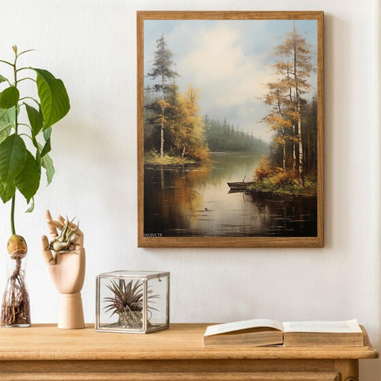 DIY Paint by Number Kits for Adult Beginner, Peaceful Fishing Lake, Paint by Numbers Kits for Adults, Canvas Painting Gift Kit for Modern Home Wall Decor, 40x50cm WUIVCTR