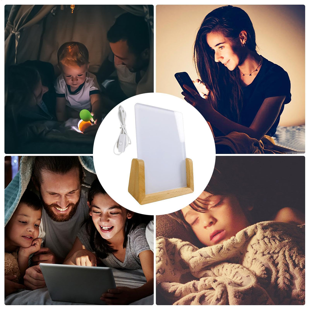 Sublimation Acrylic Blank - 3D LED Light Lamp Base & Photo Frame Panel for Heat Transfer | Customizable Acrylic Frame for Home, Bedroom, and Nightstand Decor WoodArtSupply