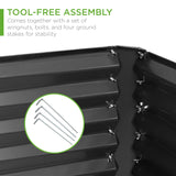 Best Choice Products 8x4x2ft Outdoor Metal Raised Garden Bed, Deep Root Planter Box for Vegetables, Flowers, Herbs, and Succulents w/ 478 Gallon Capacity - Gray Best Choice Products