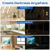 Blackout Curtains for Bedroom, 39" x 58" Portable Black Out Blinds with 20 Sets Hook & Loop Strips for 100% Blackout Window Film, Temporary Black-out Shades for Windows Cover Nursery Travel RV- Blacks Tlany