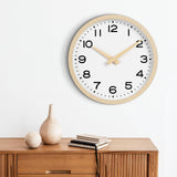 AKCISOT Wall Clock,Boho Kitchen 10 Inch Wall Clocks Battery Operated Non Ticking,Silent Modern Clock Decorative for Bedroom,Office,Bathroom,Living Room,Home (Wood Grain) AKCISOT