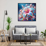 Ekuxom 5D Flowers Diamond Art Kits for Adults, Pink Flowers Diamond Painting Kits for Adults Beginners, DIY Full Drill Diamond Gem Art Kits for Gift Home Wall Decor 12x12inch Ekuxom