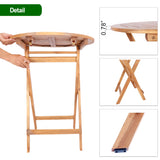 VICTORY RELAX Acacia Wood Round Table, Foldable Waterproof Large, Collapsible Rustic Outdoor Wooden Coffee Tables for Patio Lawn Deck Balcony Bathroom-Natural VICTORY RELAX