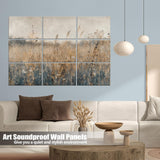 ENSEPST 9 Pack Wall Art Acoustic Panels,48" X 36"Sound Absorbing Panels, Decorative Sound Dampening Panels, Acoustic Treatment for Studio Home and Office （time） ENSEPST