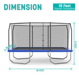 Skywalker Trampolines 9x15 FT Rectangle Trampoline with Safety Net, ASTM-Approved Outdoor Backyard Fun for Kids & Teens Skywalker Trampolines