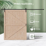 FREDBECK 60in x 84in Wood Barn Door with 10FT Barn Door Hardware Kit Included K Shape Solid Spruce Wood Panel Need to Assembly FREDBECK