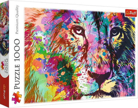 Trefl Colorful Lion 1000 Piece Jigsaw Puzzle Red 27"x19" Print, DIY Puzzle, Creative Fun, Classic Puzzle for Adults and Children from 12 Years Old Trefl