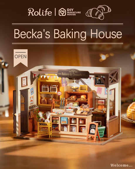 Rolife Miniature House Kit for Beginners-1:20 DIY Miniature Dollhouse Kit with LED Lights-Tiny House Crafts for Adults-Birthday Gifts Hobbies for Women and Men Rolife
