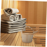 CAXUSD 1set Sauna Barrel Sauna Pail and Ladle Shower Bucket Bath Wood Sauna Bucket Spa Foot Bucket Sauna Bathing Sauna Bucket Handmade Sauna Bucket Long Handle Dry Steam Room Wooden CAXUSD
