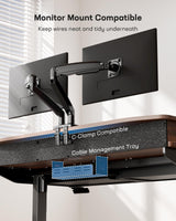 HUANUO 55 x 30 inch Electric Standing Desk with Wood Drawers, Adjustable Height Sit Stand Home Office Desk with Two Tiers, Ergonomic Adjustable Stand up Desk C-Clamp Monitor Mount Compatible, Walnut HUANUO