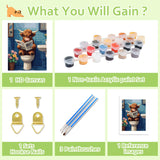 Reivworl Cow Paint by Numbers Kit for Adults Beginners, Bathroom Paint by Numbers, Adult Paint by Number Kits for Gifts and Home Wall Decor 16x20 Inch Reivworl