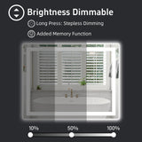 miskerm 40"x 32" LED Bathroom Mirror with Lights, Double Lights Dimmable, Anti-Fog, Front and Backlit LED Mirror for Bathroom, Lighted Bathroom Vanity Mirror with Tempered Glass (Horizontal/Vertical) miskerm