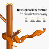 Aibiju Wood Coat Rack Freestanding, Coat Tree with 8 Hooks, 3 Height Options, Suitable for Kids and Adult, Coat Stand for Bedroom Office Entrance Brown YD-1006 Aibiju