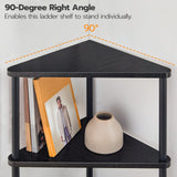 HOOBRO Industrial 6-Tier Corner Shelf – Stylish Black Wall Bookshelf for Small Spaces HOOBRO