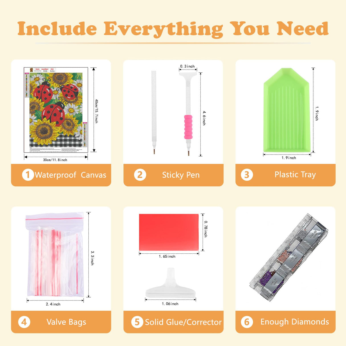 SENQAO Sunflower Diamond Art Kits for Adults Beginner Ladybug 5D DIY Diamond Art Craft Paint with Full Round Drill Embroidery Pictures Arts Paint by Number Kits for Home Wall Decor 11.8x15.7in SENQAO