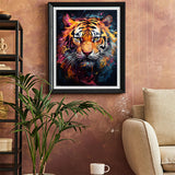 XTXGERL Paint by Numbers Tiger for Adults, Acrylic Oil Painting by Numbers Kits for Beginner with Paintbrushes Brushes Paintwork Art Canvas for Home Decor 16x20 inch / 40x50 cm XTXGERL
